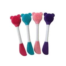 Espátula Escova de Silicone Limpeza Facial Ursinho