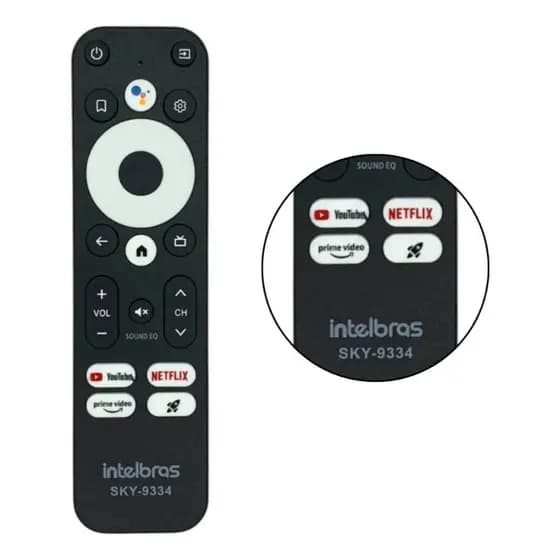 Controle Compatível Com Intelbras Izy Play 4k Full Hd 4140033 FBG 9334