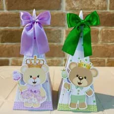 Caixas Chá Revelação Lilás e Verde - Personalizados para Chá Revelação