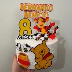 Topo de Bolo Ursinho Poohh  Personalizado - Topper de Bolo Ursinho Poohh