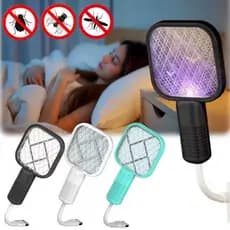 Mata Mosquitos Elétrico Com Luz UV Recarregável Raquete Mata Insetos USB