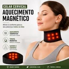 Colar Cervical Magnético Aquecimento Terapêutico Alívio de Dores no Pescoço