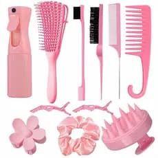 KIT 11 Conjunto De Escovas De Cabelo Com Trança Francesa Pente Conjunto Escova Estilo De Cabelo
