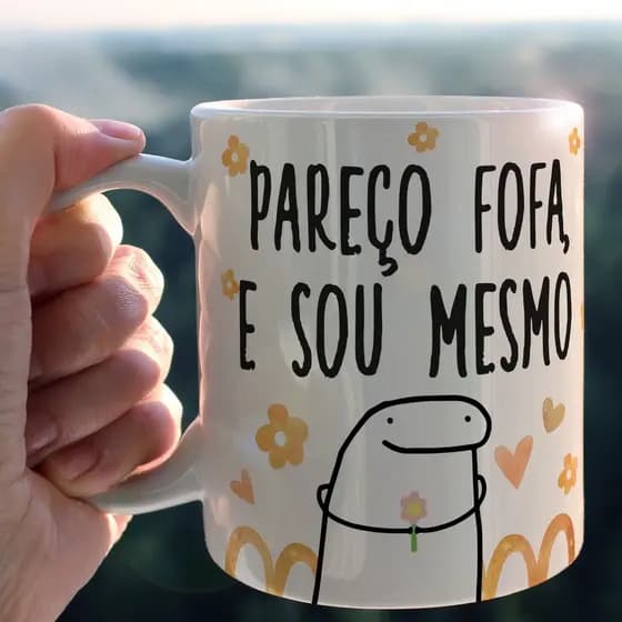 Caneca Personalizada Meme Flork Porcelana- Pareço Fofa E Sou Mesmo