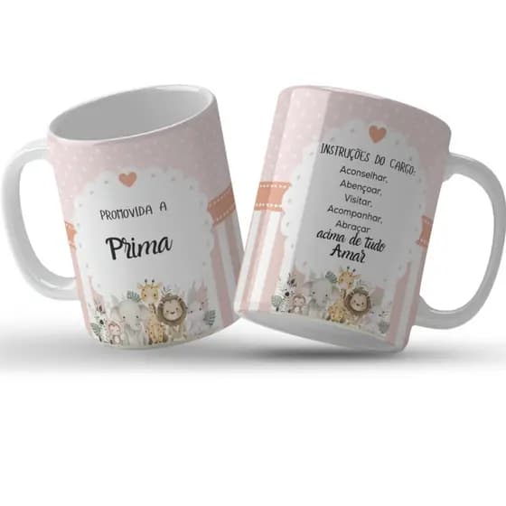 Caneca Promovida a Prima personalizada de Porcelana