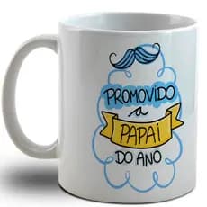 Caneca Promovido a Papai do Ano Personalizada Porcelana De Pai - Promovido a Papai do Ano