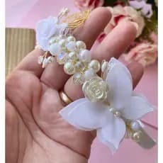 Tiara de batizado tiara de bebê tiara branca laço branco