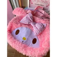 Bolsa infantil bolsa coelho mochila rosa mochila de pelúcia