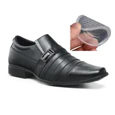 Kit Sapato Masculino Social Palmilha Ortopédica Transparente Para Calcanhar Em Silicone