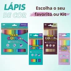Lápis de Cor Multicolor Cores Vivas Tons de Pele  Tons Pastéis, Com 24 ou 12 Cores Unitários ou Kits