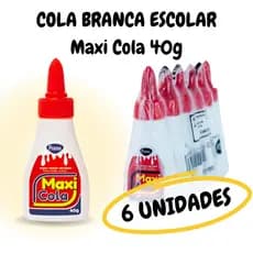 Kit 6 Unidades Cola Branca Escolar Frama Maxi Cola 40g Para Papel E Papelão Atacado
