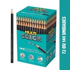 Lápis Preto Nº2 Escolar Kit 72 ou 144 Unidades EcoLápis MultiColor Caixa Atacado