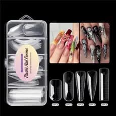 Molde F1 Plastic Nail Form 75 Pçs, 5 Formatos - Molde Das Gringas 0mm no