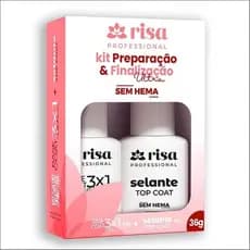 Kit Base 3x1 e Selante Top Coat Ultra Sem Hema Risa - 18g Cada