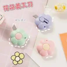 Mini Faca Criativa em Forma de Flor, Faca Prática para Escritório, Faca de Desenho Animado