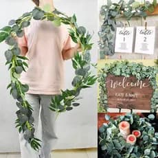 Videiras de Eucalipto Artificial, Plantas Artificiais de Hera para Casamento, Guirlanda Suspensa de Eucalipto de Seda, D
