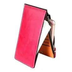 Carteira de Couro Feminina, Porta-Cartões Longo, Bolsa de Mão Feminina, Carteiras Femininas com Zíper, Porta-Moedas