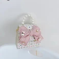 Mochila de Mensageiro para Meninas, Bolsa Infantil com Laço de Princesa e Flores, Bolsa de Ombro Fofa, Bolsa de Moedas p