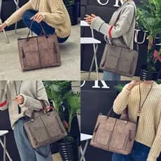 Bolsa Transversal Vintage, Bolsa de Ombro Retro em Couro PU, Bolsa Casual Feminina