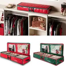 Recipiente para Armazenamento de Papel de Presente de Natal, Bolsa de Armazenamento para Debaixo da Cama, Embalagem de P