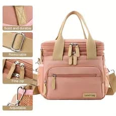 Bolsa Térmica de Grande Capacidade com Design de Zíper Duplo, à Prova de Vazamentos, Reutilizável, Impermeável, em Tecid