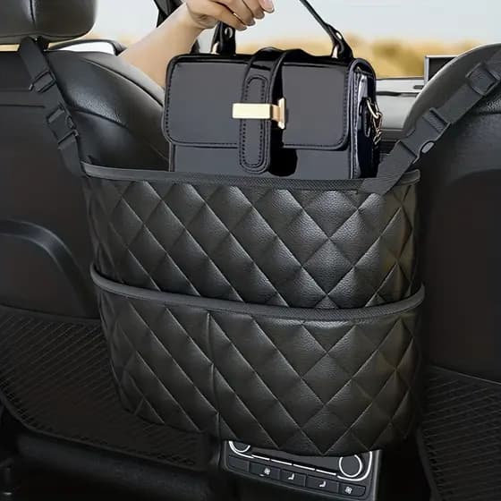 Bolsa Organizadora de Malha para Carro com Bolso Traseiro Extra, Organizador de Encosto de Banco de Carro, Acessórios Au