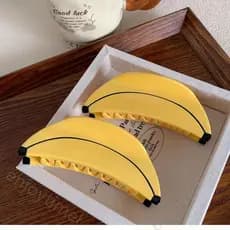 Presilhas de Cabelo com Design de Banana e Ovo Frito para Mulheres, Presilhas de Cabelo Fofas e Doces de Ácido Acético,
