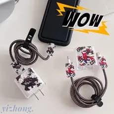 Caixa Do Carregador 5PCS/2PCS Conjunto Para iPhone 18W/20W Protetor De Cabeça De Carregamento Cool Spider-man Padrão De