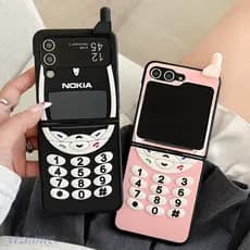 Para Samsung Z Flip 3 4 5 6 7 ZFold Criativo Engraçado Design De Forma De Celular Casal TPU Macio Anti-Riscos Capa De Te