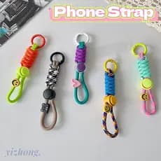 Alça Para Telefone Unisexo Contraste Cor Sorriso Amor Coração Decoração Celular Anti-Perda Corrente De Cordão Curto Fone