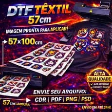 DTF Têxtil 57cm Impressão Profissional – Pronto para Aplicar | Alta Qualidade