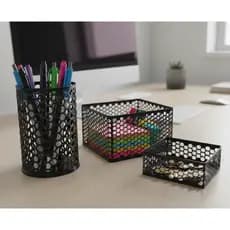 kit 3 organizador de mesa escritorio porta caneta lapis treco tipo colmeia