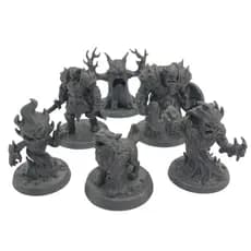 Set kit com 6 monstros rpg D&D bonecos miniatura jogos esqueleto orc arvore lobo miniatura