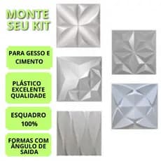 KIT 5 Formas Para Revestimento em Gesso 3d
