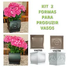 Kit 2 Formas Para Vasos Pequenos Em Gesso