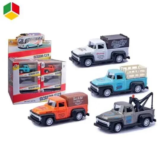 Carrinho De Ferro Miniatura, Caminhão Carro Antigo e Trailer Colorido