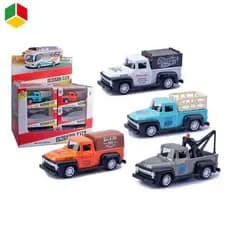 Carrinho De Ferro Miniatura, Caminhão Carro Antigo e Trailer Colorido