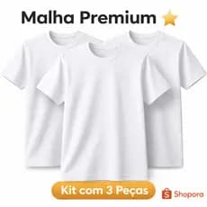 KIT 3 camisetas lisas malha premium feminina masculina