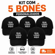 Kit 5 bones personalizados sua logo aqui premium