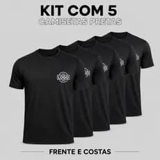 KIT 5 CAMISETAS PERSONALIZADAS MALHA PREMIUM ANTI ODOR
