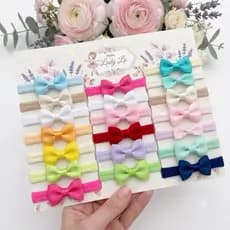 Kit 5/6/7/10 Pçs Laços De Cabelo Infantil Bebê E Meninas Cor Sólida Bandana Fita Moda Crianças Acessórios Para O Cabelo.