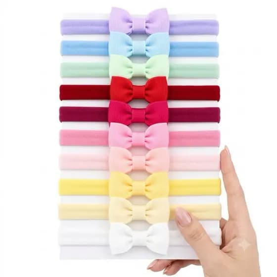 Kit 10 Faixinhas Laços Para Bebê Menina (0 a 24 Meses)