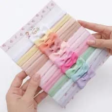 10 Pçs/ Conjunto De Tiaras Faixinhas Laço para Bebê Menina Meia de Seda Slim 0 a 24 Meses