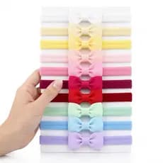 Kit 10 Faixinhas Laços Para Bebê RN Rosa Cabelo Lacinho Baby
