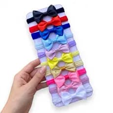 Kit 10 laços Lacinhos de bebê Tiarinha Faixinha Cetim laços de cabelo infantil Rn
