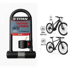 Cadeado Tipo U-Lock CXR 180x320mm Aço Reforçado p/ Bike e Moto + Suporte e Chaves