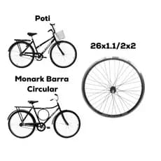Roda Dianteira Aro Aero 26x1.1/2x2 Poti/Monark/Barra Circular Esferado