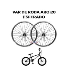 Par de Roda Aro Aero 20 Raio Grosso Esferado Montado
