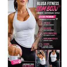 BLUSA FITNESS FEMININA PREMIUM EM POLIAMIDA COM BOJO