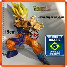 Action Figure Dragon Ball Z Goku Kamehameha super sayajin 14,5cm Colecionavel em PVC Anime Figura de Ação